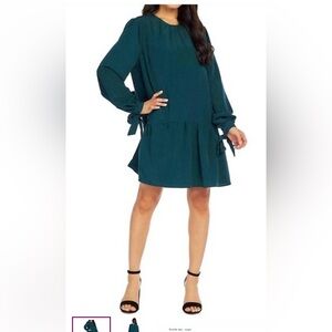 MudPie Small Merritt Flounce Dress in Emerald Green NWT